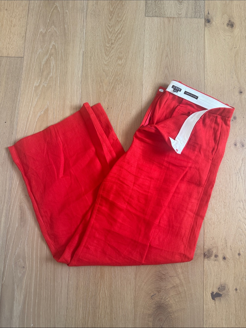 J. Crew Wide-Leg Pants in Bright Red